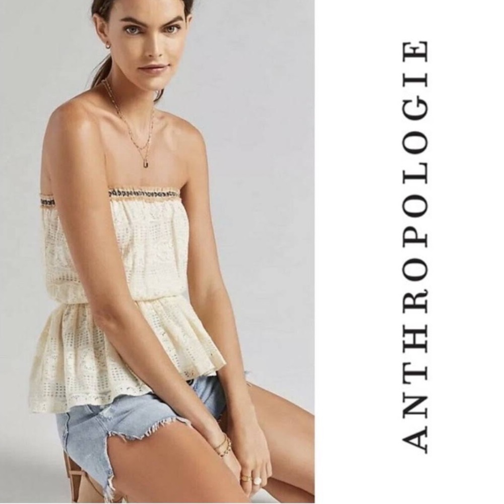 NWT Verb From Anthropologie Lace Cream Tube Top
